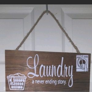 One of a kind Wooden Laundry plaque